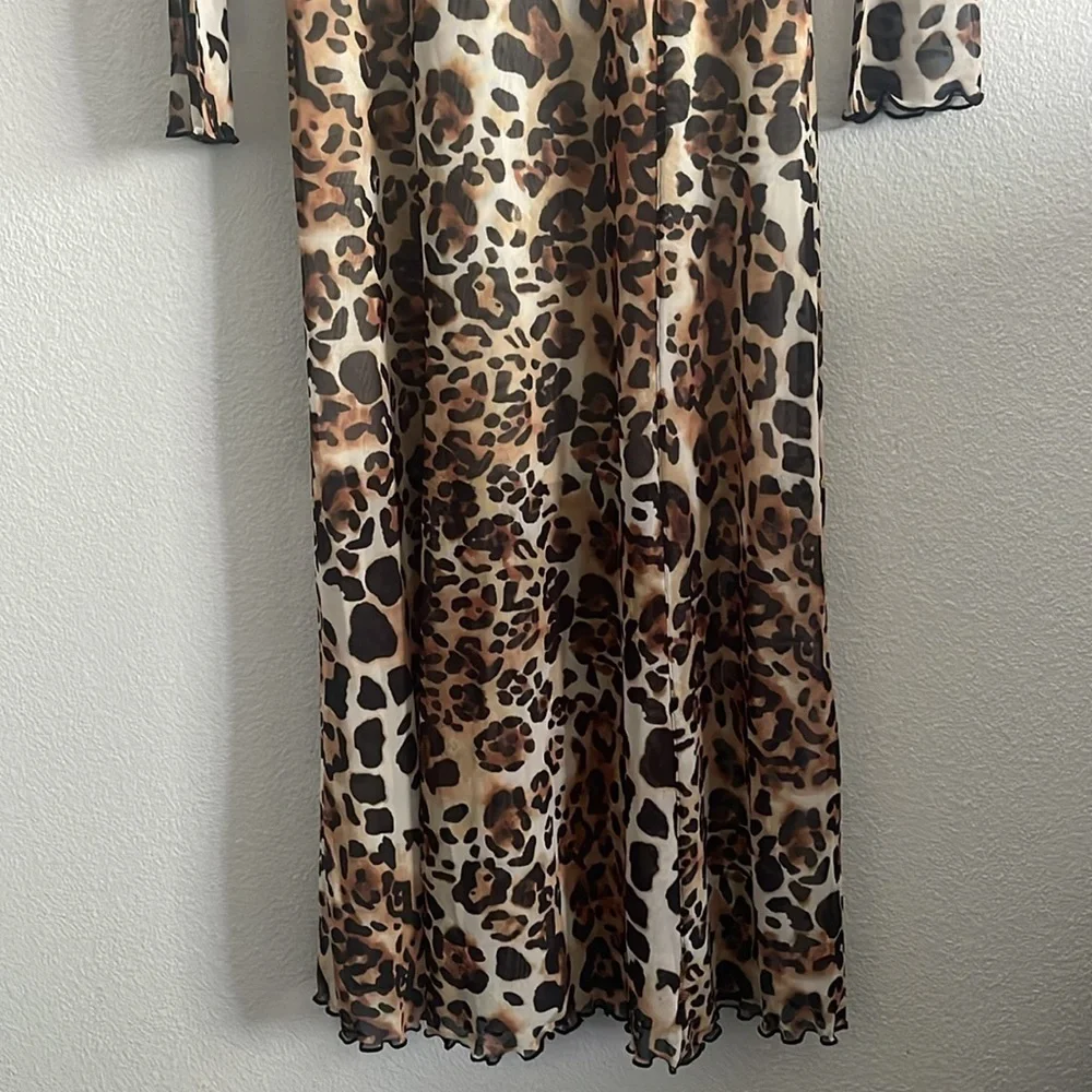 NWT Stockholm Atelier X Other Stories Leopard Bodycon Long Sleeve Dress Size 2 - Picture 3 of 10